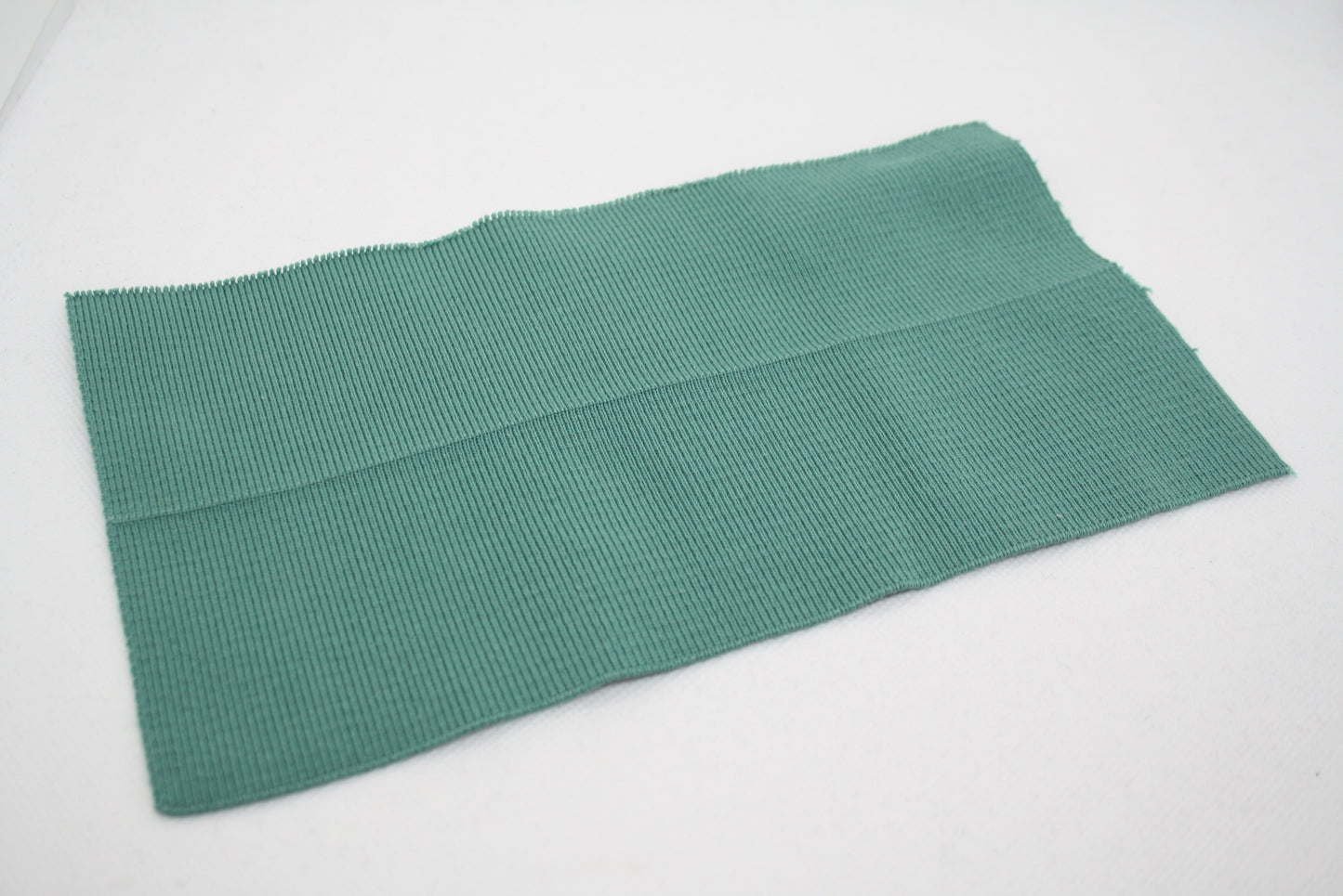 Bord-côte en coton et élasthanne couleur vert d'eau côte 1/1
