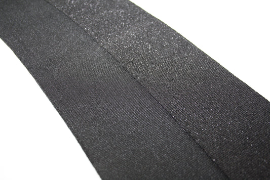 Bord-cote noir en polyester brillant et lurex cote 1/1