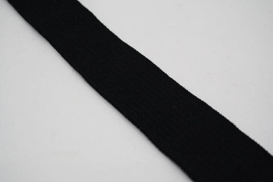 Bord-cote noir en viscose et polyester cote 1/1