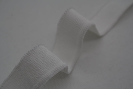 Bord-cote blanc en polyester et elasthanne cote 1/1