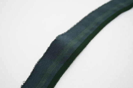 Bord-cote rayé vert en coton et elasthanne