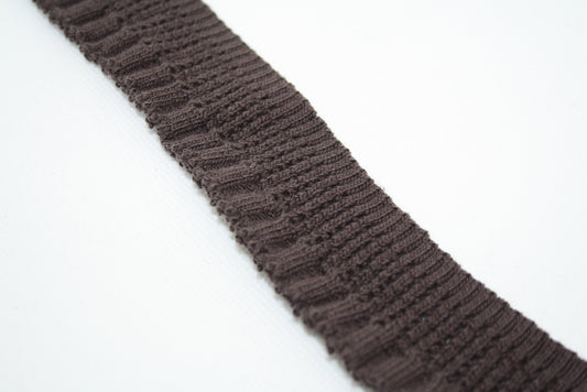 Bord-cote marron chocolat fantaisie en coton elasthanne