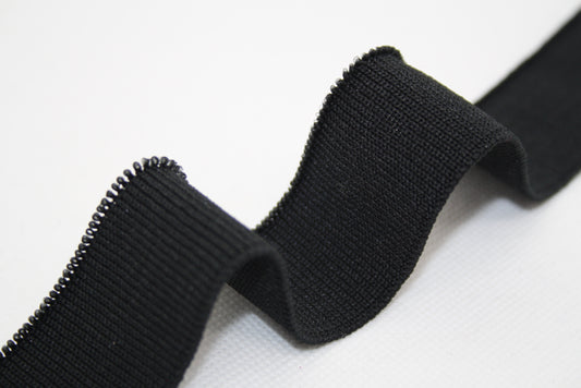 Bord-cote noir en polyester et elasthanne cote 1/1