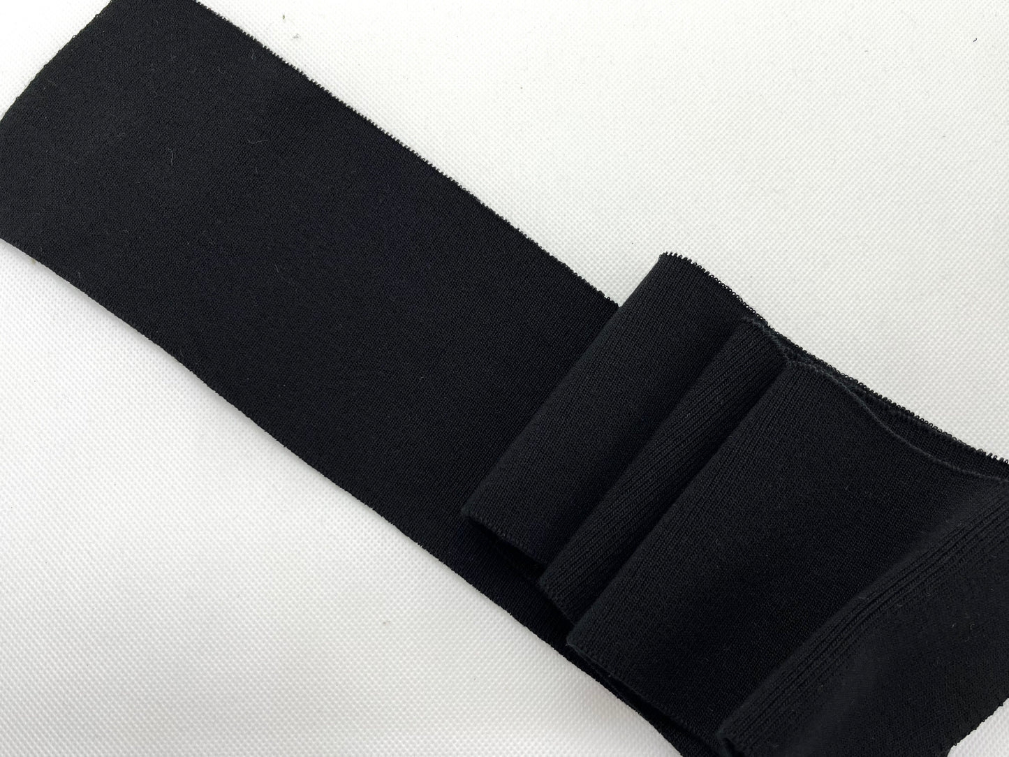 Bord-côte noir uni basique (coton) 10x100cm