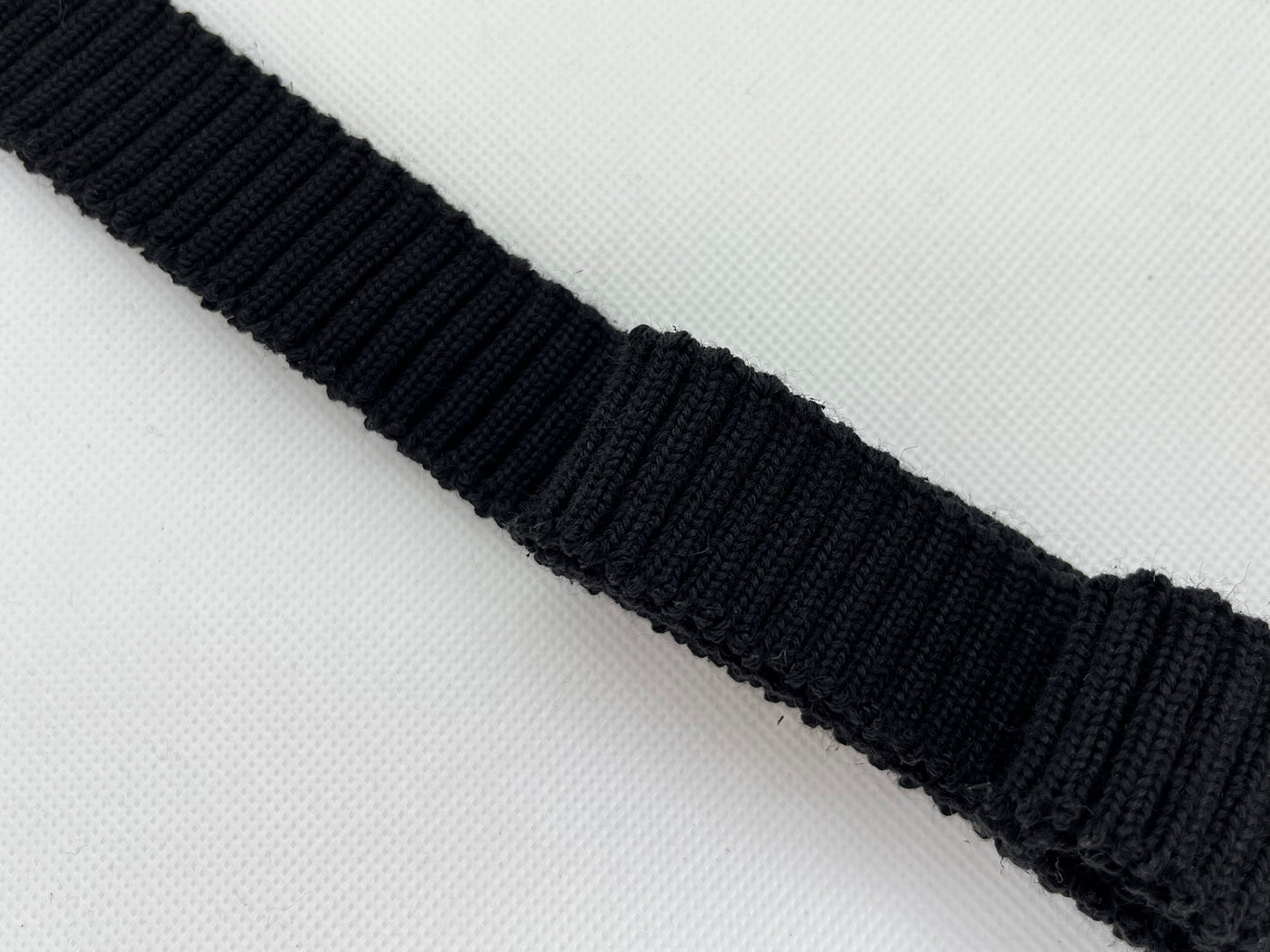 Bord-côte basique noir uni (3cm) Acrylique laine
