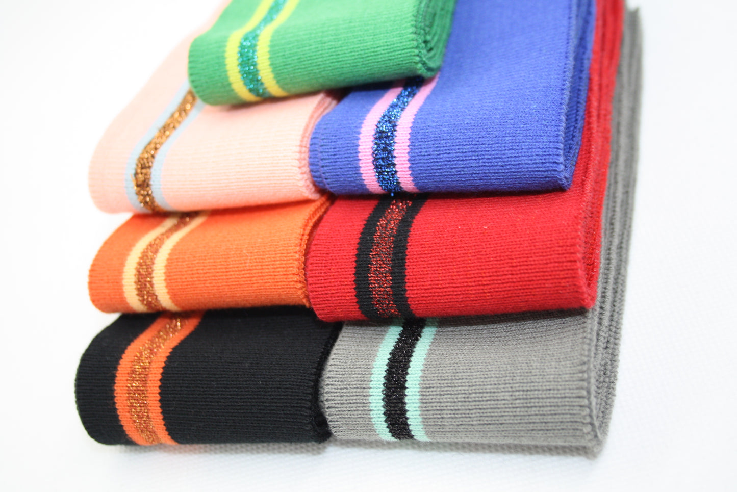 Bord - cote raye en coton et elasthanne cote 1/1 rayure lurex