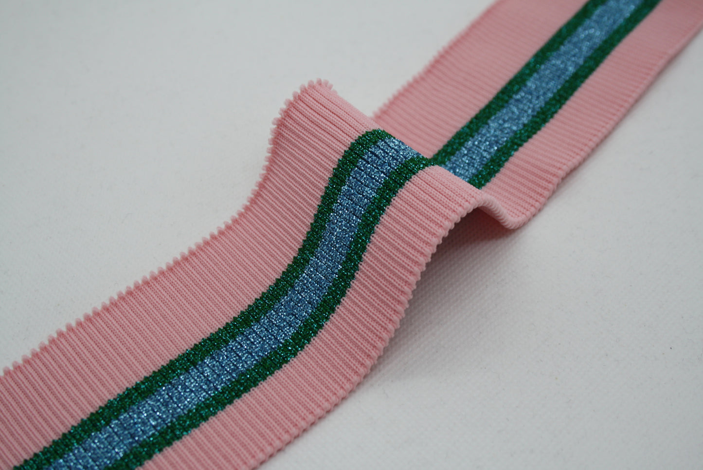 Bord-cote raye en polyester et elasthanne lurex cote 2/1