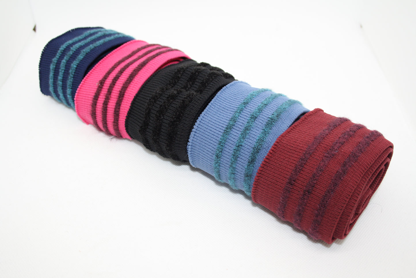Bord-cote raye en polyamide et elasthanne cote 1/1