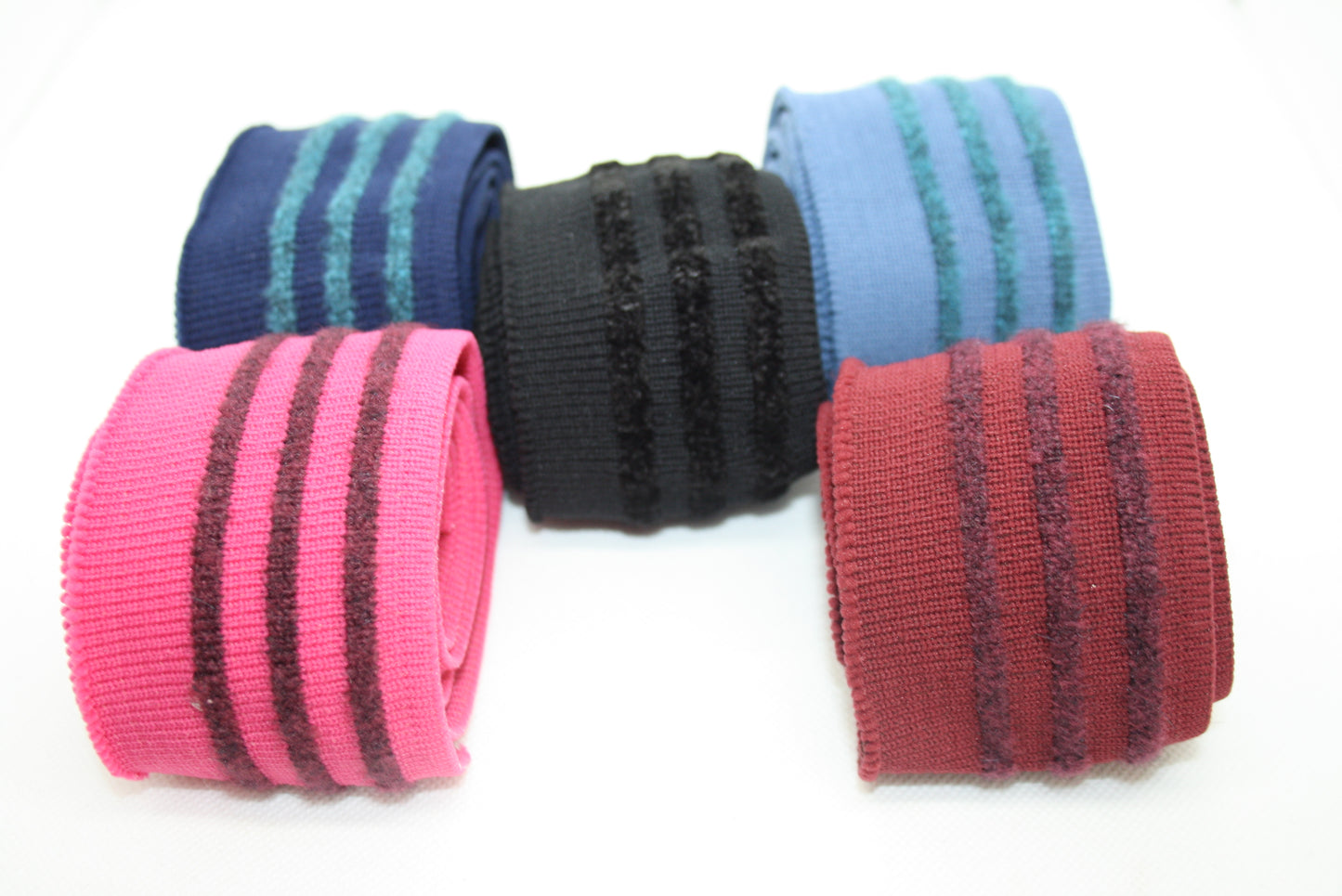 Bord-cote raye en polyamide et elasthanne cote 1/1