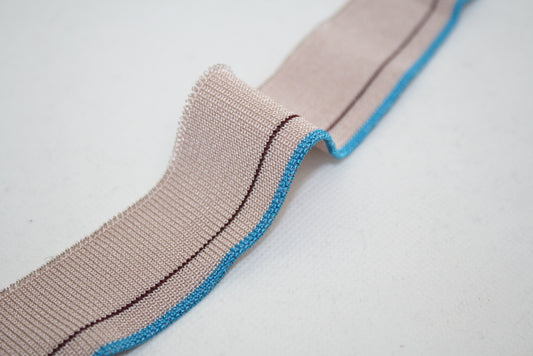 Bord-cote raye en polyester brillant et elasthanne cote 1/1