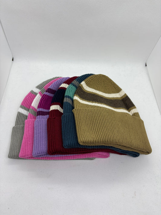 Bonnet rayé en coton