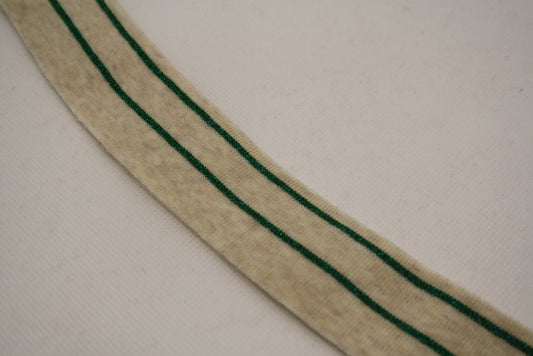 Bord-cote raye en coton et elasthanne blanc casse et vert cote 1/1