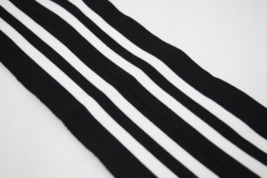 Bord - cote raye noir et blanc en polyamide et elasthanne cote 1/1