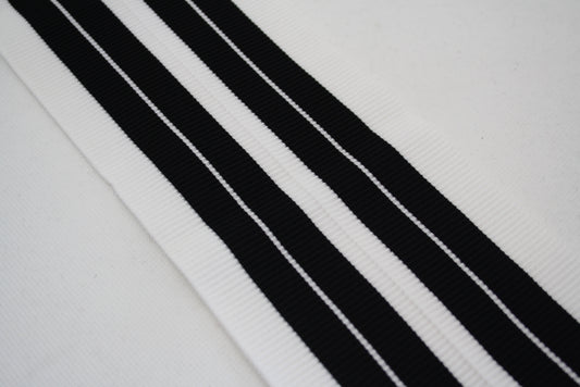 Bord-cote raye noir et blanc en polyamide et elasthanne cote 2/1