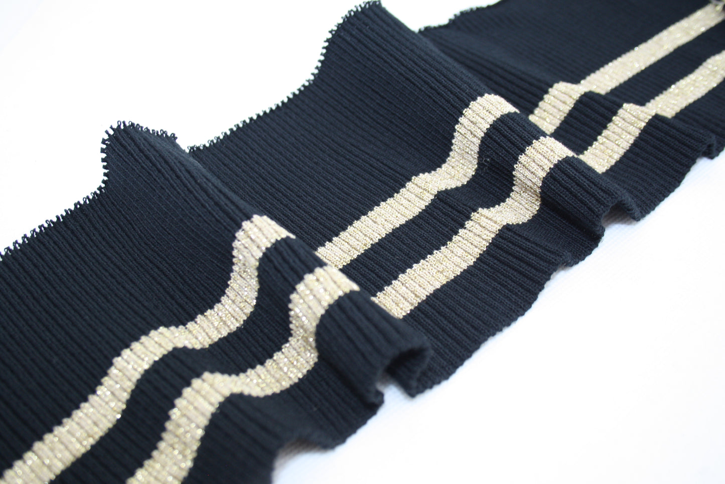 Bord-cote en coton  EAPA lurex noir et doré cote 2/1